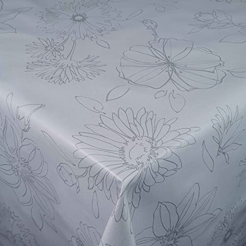d-c-fix Wachstuch Wachstischdecke Tischdecke Gartentischdecke Blumen Palmas Grau Breite & Länge wählbar 140 x 270 cm Eckig abwaschbar von DecoHomeTextil Heimtextilmanufaktur