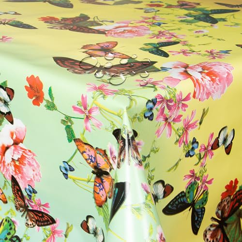 d-c-fix Wachstuch Wachstischdecke Tischdecke Gartentischdecke Schmetterlinge Bunt Breite & Länge wählbar 80 x 270 cm Eckig abwaschbar von DecoHomeTextil Heimtextilmanufaktur