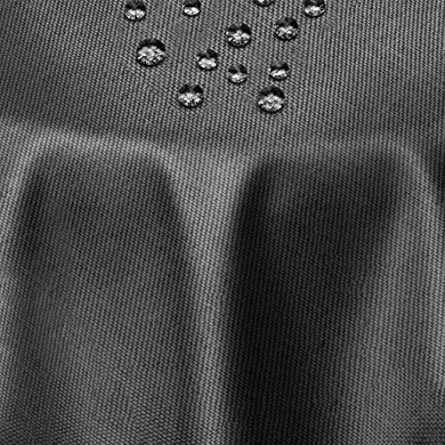 Leinen Optik Tischdecke Tischtuch Tafeldecke Leinendecke Abwaschbar Wasserabweisend Rund 180 cm Grau Anthrazit Fleckschutz Pflegeleicht mit Saumrand Leinentuch von DecoHomeTextil