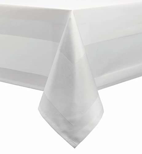 Damast Tischdecke weiß - 130 x 220 cm - bei 95°C waschbar von A & B TRADERS