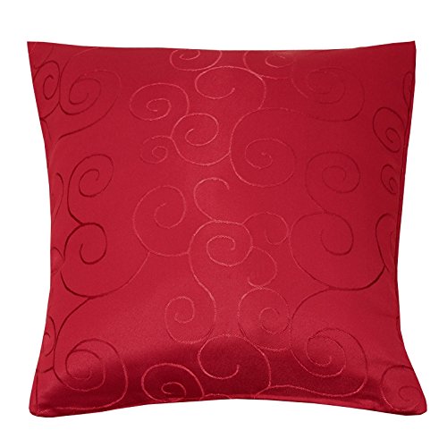 DecoHomeTextil Kringel Ornamente Bronze Kissenhüllen Hüllen 2er-Set 50 x 50 cm Rot mit Reißverschluss Form, Größe und Farbe wählbar von DecoHomeTextil