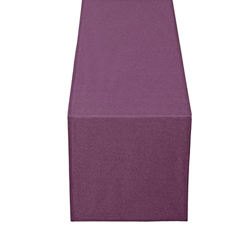 Leinen Optik Tischläufer Läufer Eckig 40 x 100 cm Lila Abwaschbar Wasserabweisend Fleckschutz Pflegeleicht mit Saumrand von DecoHomeTextil Heimtextilmanufaktur