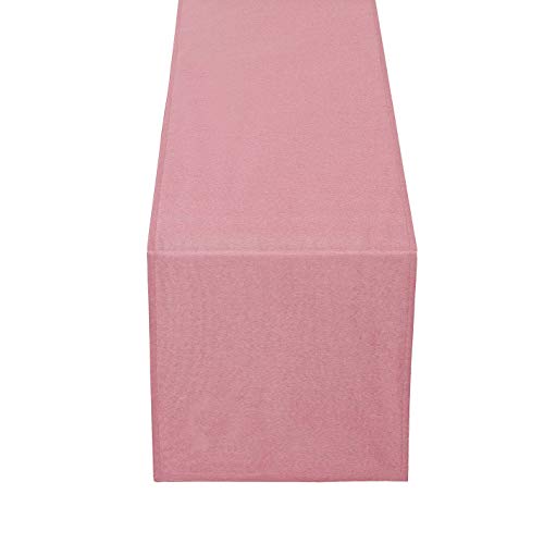 Leinen Optik Tischläufer Läufer Eckig 40 x 140 cm Altrosa / Rosa Abwaschbar Wasserabweisend Fleckschutz Pflegeleicht mit Saumrand von DecoHomeTextil Heimtextilmanufaktur
