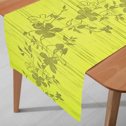 DecoHomeTextil Miami 3D Druck Tischläufer Tablerunner Breite 40 cm Länge und Farbe wählbar Grün 40 x 320 cm von DecoHomeTextil