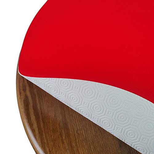 DecoHomeTextil Tischpolster Tischschoner Schutzbelag Größe und Farbe wählbar Oval 110 x 220 cm Poker Rot Tischschutz Molton Auflage Schoner Unterlage von DecoHomeTextil