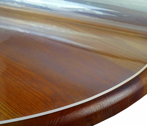 Transparente Folie 2mm abgeschrägte V Kante, glasklar und Hochglanz Schutzfolie Tischschutz Tischdecke Größe wählbar Rund 90 cm Schutztischdecke von DecoHomeTextil Heimtextilmanufaktur