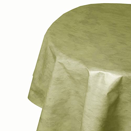 Wachstuch Leicht Marmoriert RUND OVAL Größe & Farbe wählbar Oval 130 x 160 cm Grün abwaschbare Tischdecke von DecoHomeTextil