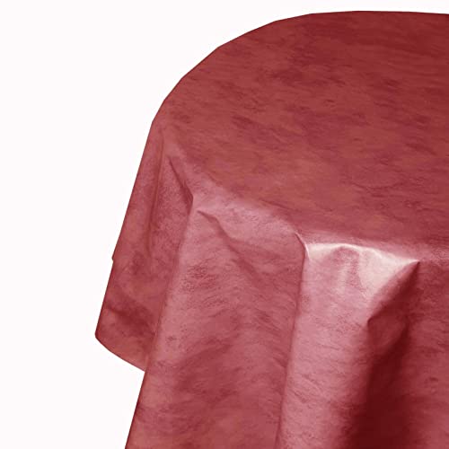 Wachstuch Leicht Marmoriert RUND OVAL Größe & Farbe wählbar Oval ca. 140 x 180 cm Rot abwaschbare Tischdecke von DecoHomeTextil Heimtextilmanufaktur