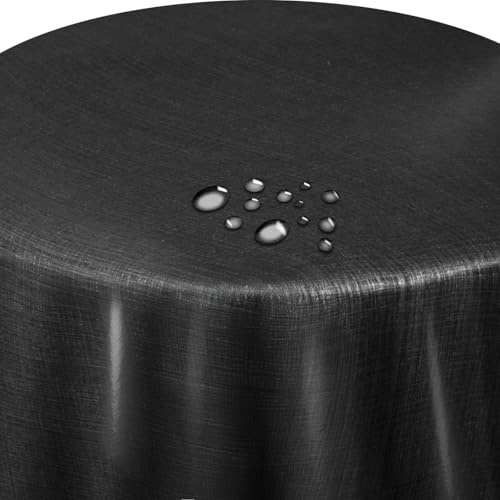 d-c-fix Wachstuch Leinen Look RUND OVAL Farbe & Größe wählbar Rund 120 cm Grau Anthrazit abwaschbare Tischdecke d-c-fix Wachstuch Leinen Look RUND OVAL Farbe & Größe wählbar Rund 120 cm Grau Anthrazit abwaschbare Tischdecke von DecoHomeTextil Heimtextilmanufaktur
