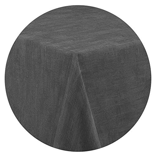 DecoHomeTextil Heimtextilmanufaktur Gartentischdecke Tischdecke Sabrina Rund Grau 160 cm mit Lotus Effekt Größe & Farbe wählbar von DecoHomeTextil Heimtextilmanufaktur