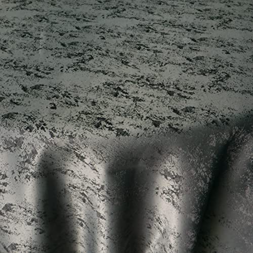 Jacquard Tischdecke Granit Tischdecke Rund Grau 180 cm Meliert mit Lotus Effekt Größe & Farbe wählbar von DecoHomeTextil