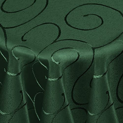 Kringel/Circle Tafeldecke Form, Größe & Farbe wählbar- Oval 160 x 220 cm - Dunkelgrün Damast Tischdecke von DecoHomeTextil