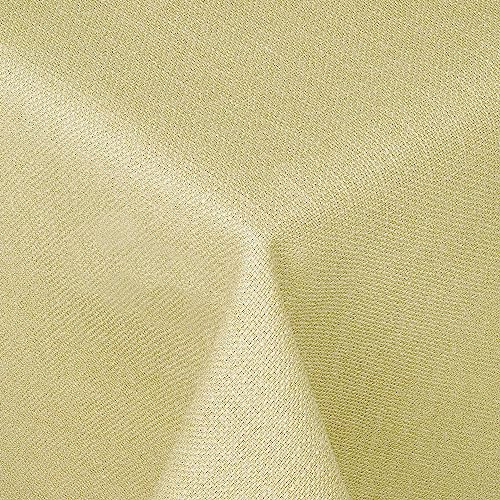 Leinen Optik Tischdecke Champagner Eckig 130 x 280 cm Fleckschutz Pflegeleicht mit Saumrand Leinentuch von DecoHomeTextil