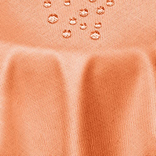 Leinen Optik Tischdecke Tischtuch Tafeldecke Leinendecke Abwaschbar Wasserabweisend Oval 130 x 220 cm Orange Fleckschutz Pflegeleicht mit Saumrand Leinentuch von DecoHomeTextil Heimtextilmanufaktur