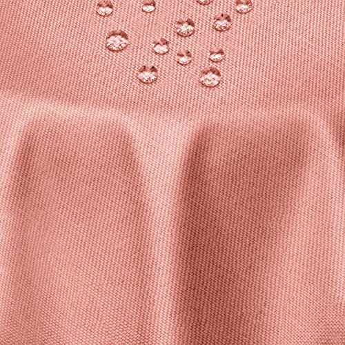 Leinen Optik Tischdecke Tischtuch Tafeldecke Leinendecke Abwaschbar Wasserabweisend Oval 160 x 260 cm Altrosa/Rosa Fleckschutz Pflegeleicht mit Saumrand Leinentuch von DecoHomeTextil Heimtextilmanufaktur