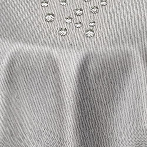 Leinen Optik Tischdecke Tischtuch Tafeldecke Leinendecke Abwaschbar Wasserabweisend Oval 160 x 260 cm Hellgrau Fleckschutz Pflegeleicht mit Saumrand Leinentuch von DecoHomeTextil Heimtextilmanufaktur