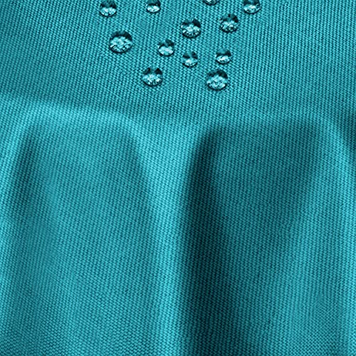 Leinen Optik Tischdecke Tischtuch Tafeldecke Leinendecke Oval 130 x 220 cm Petrol Türkis Abwaschbar Wasserabweisend Pflegeleicht von DecoHomeTextil Heimtextilmanufaktur