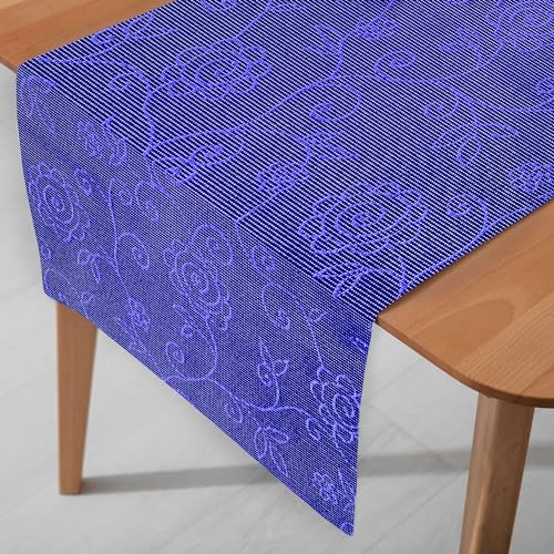 DecoHomeTextil Miami 3D Druck Tischläufer Tablerunner Breite 40 cm Länge und Farbe wählbar Mediterran Blau 40 x 150 cm von DecoHomeTextil