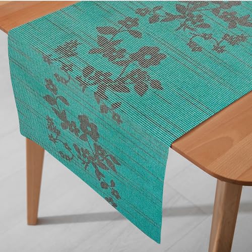 DecoHomeTextil Heimtextilmanufaktur Miami Tischläufer Tablerunner Breite 40 cm Länge und Farbe wählbar Sunrise Salbeigrün 40 x 120 cm von DecoHomeTextil Heimtextilmanufaktur