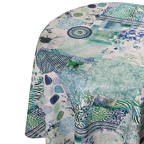 Textile Tischdecke Meterware Stofftischdecke Größe und Farbe wählbar Santorin Petrol Türkis Oval ca. 140 x 180 cm Lotus Effekt Textile Tischdecke Meterware Stofftischdecke Größe und Farbe wählbar Santorin Petrol Türkis Oval ca. 140 x 180 cm Lotus Effekt von DecoHomeTextil Heimtextilmanufaktur