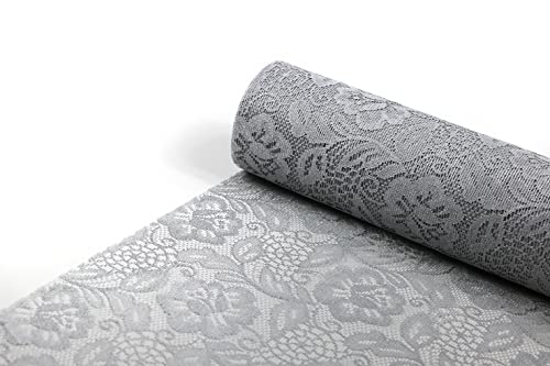The Original Sizolace Rose from Holland Tischläufer Tischband Dekoration Deko 30 cm x 5m Silber Metallik von DecoHomeTextil Heimtextilmanufaktur