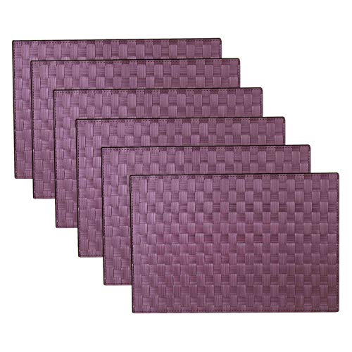 Tischset Platzset Platzmatte PP 1,5 mm 45 x 30 cm 6er-Set Rattan Echt Geflochten Farbe wählbar Lila von DecoHomeTextil