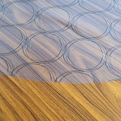 Transparente Folie Tischdecke Tischfolie Schutzfolie mit Muster Kreis Paradiso Oval 130 x 160 cm abwaschbar von DecoHomeTextil