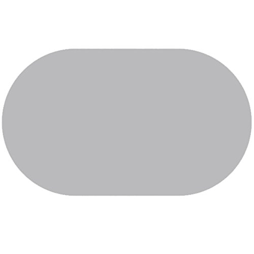 Wachstuch Glatt Uni RUND OVAL Größe & Farbe wählbar Oval ca. 140 x 180 cm Grau Silber Lack abwaschbare Tischdecke von DecoHomeTextil