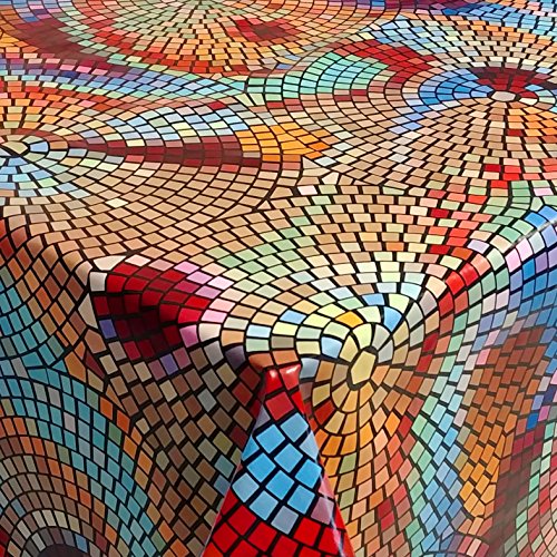 Wachstuch Mosaik Bunt Steine Breite & Länge wählbar abwaschbare Tischdecke Eckig 130 x 500 cm von DecoHomeTextil