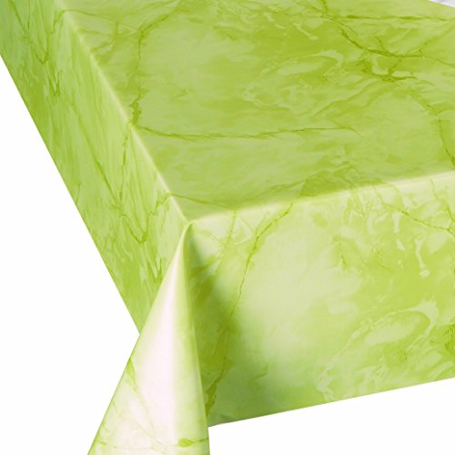 Wachstuch Wachstischdecke Tischdecke Breite und Länge wählbar abwaschbare Gartentischdecke Lack Marmor Apfelgrün 100 x 180 cm Eckig von DecoHomeTextil