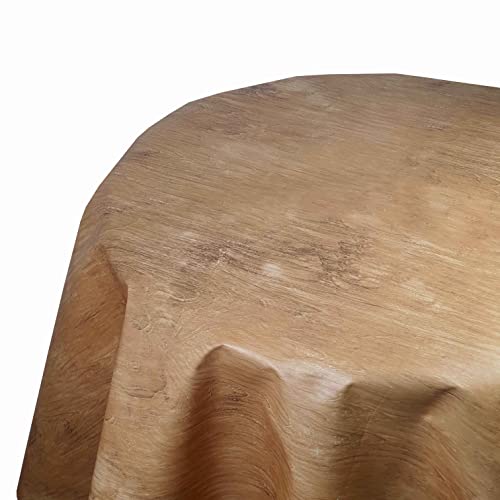 Wachstuch Wachstischdecke Tischdecke Farbe und Größe wählabar Dirty Holz Braun Rund 110 cm abwaschbar Gartentischdecke von DecoHomeTextil