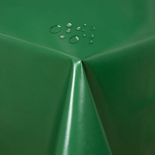 Wachstuch Wachstischdecke Tischdecke Gartentischdecke Glatt Uni Dunkelgrün Breite & Länge wählbar 80 x 210 cm Eckig abwaschbar von DecoHomeTextil Heimtextilmanufaktur