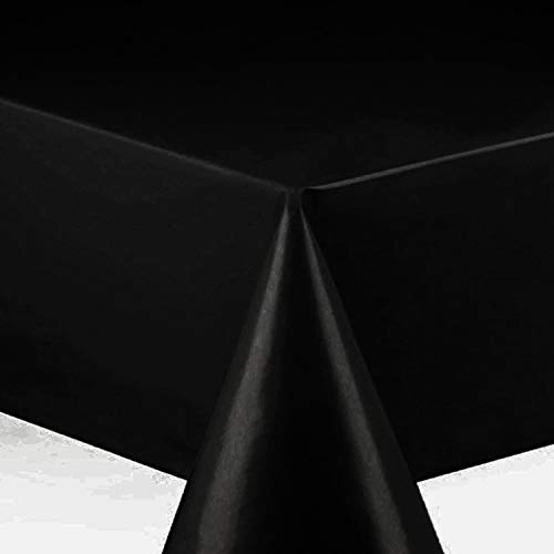 Wachstuch Wachstischdecke Tischdecke Gartentischdecke Glatt Uni Schwarz Breite & Länge wählbar 90 x 130 cm Eckig abwaschbar von DecoHomeTextil Heimtextilmanufaktur