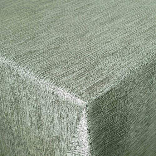 Wachstuch Wachstischdecke Tischdecke Gartentischdecke Größe wählbar Robuste Leinen Prägung Tannengrün Eckig 140 x 160 cm abwaschbar von DecoHomeTextil Heimtextilmanufaktur