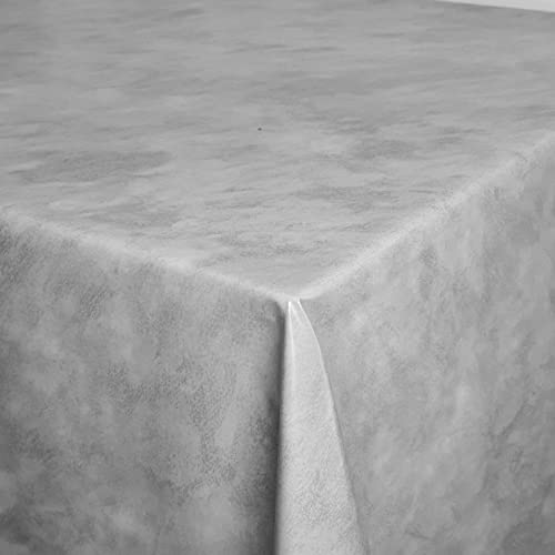 Wachstuch Wachstischdecke Tischdecke Gartentischdecke Leicht Marmoriert Grau Eckig 130 x 160 cm abwaschbar gefaltet von DecoHomeTextil