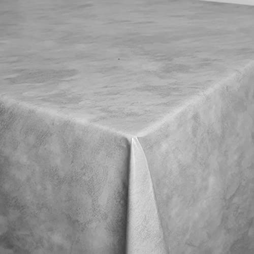 Wachstuch Wachstischdecke Tischdecke Gartentischdecke Leicht Marmoriert Grau Eckig 130 x 160 cm abwaschbar gefaltet von DecoHomeTextil Heimtextilmanufaktur