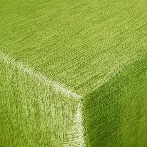 Wachstuch Wachstischdecke Tischdecke Gartentischdecke Leinen Prägung Grün Eckig 130 x 130 cm abwaschbar gefaltet von DecoHomeTextil