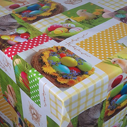 Wachstuch Wachstischdecke Tischdecke Ostertischdecke Farbe und Größe wählbar Osterhase Eckig 110 x 210 cm abwaschbar Ostern von DecoHomeTextil