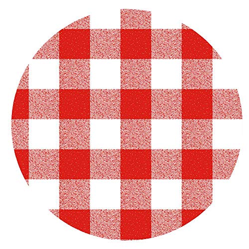 Wachstuchtischdecke Wachstuch Tischdecke Gartentischdecke Rund Oval Klassik Kariert Rot Rund ca. 140 cm abwaschbare Wachstischdecke von DecoHomeTextil Heimtextilmanufaktur