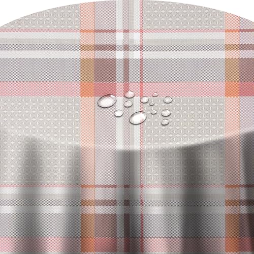 Wachstuchtischdecke Wachstuch Tischdecke Gartentischdecke Rund Oval Robust Kariert Orange Beige Oval 130 x 180 cm abwaschbare Wachstischdecke von DecoHomeTextil Heimtextilmanufaktur
