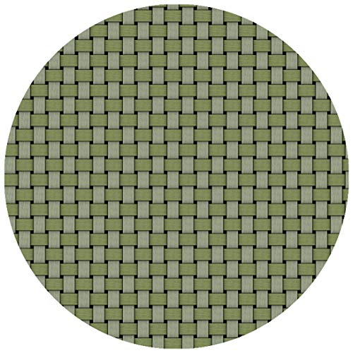 Wachstuchtischdecke Wachstuch Tischdecke Gartentischdecke Rund Oval Robust Rattan Grün Rund ca. 140 cm abwaschbare Wachstischdecke geprägt von DecoHomeTextil