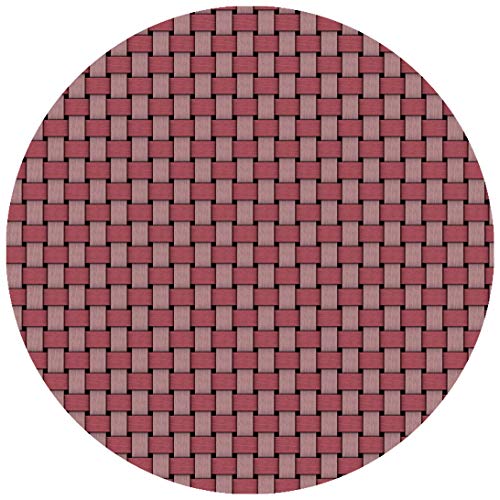 Wachstuchtischdecke Wachstuch Tischdecke Gartentischdecke Rund Oval Robust Rattan Rot Rosa Rund 100 cm abwaschbare Wachstischdecke geprägt von DecoHomeTextil