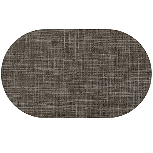 d-c-fix Wachstuch Leinen Look RUND OVAL Farbe & Größe wählbar Oval 130 x 160 cm Braun abwaschbare Tischdecke von DecoHomeTextil