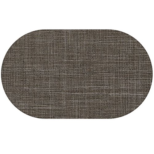 d-c-fix Wachstuch Leinen Look RUND OVAL Farbe & Größe wählbar Oval ca. 140 x 180 cm Braun abwaschbare Tischdecke von DecoHomeTextil Heimtextilmanufaktur