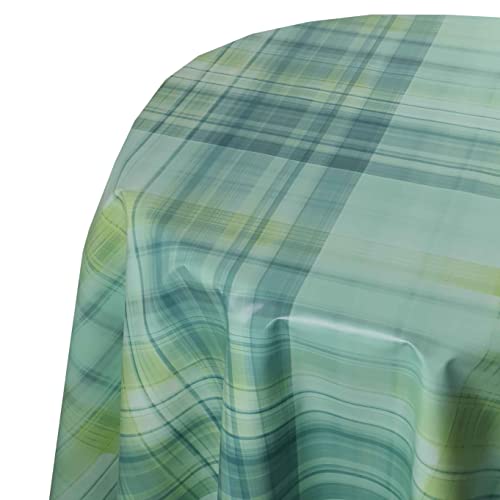 d-c-fix Wachstuch Tischdecke Wachstuchtischdecke Farbe und Größe wählbar Kariert Grün 120 cm Rund abwaschbare Gartentischdecke von DecoHomeTextil Heimtextilmanufaktur