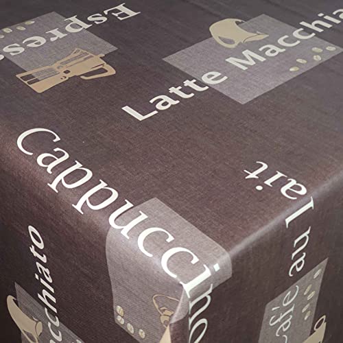 d-c-fix Wachstuch Wachstischdecke Gartentischdecke Tischdecke Kaffee Braun Cappuccino Espresso Breite & Länge wählbar 110 x 180 cm abwaschbar Eckig von DecoHomeTextil Heimtextilmanufaktur