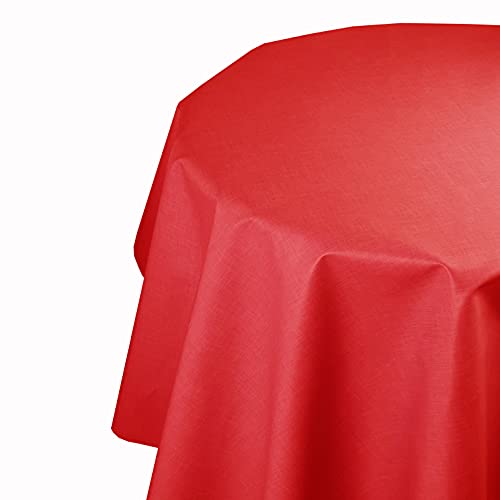 d-c-fix Wachstuch Wachstischdecke Hochwertige Tischdecke Farbe und Größe wählbar Unverwüstlich Rot Oval 130 x 200 cm abwaschbar von DecoHomeTextil Heimtextilmanufaktur