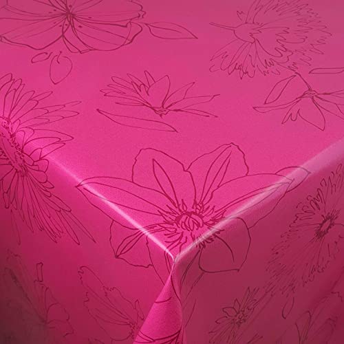 d-c-fix Wachstuch Wachstischdecke Tischdecke Gartentischdecke Blumen Palmas Pink Breite & Länge wählbar 120 x 320 cm Eckig abwaschbar von DecoHometextil