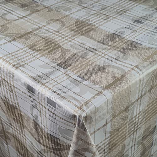 d-c-fix Wachstuch Wachstischdecke Tischdecke Gartentischdecke Kariert Paradiso Beige Breite & Länge wählbar 140 x 280 cm Eckig abwaschbar von DecoHomeTextil Heimtextilmanufaktur