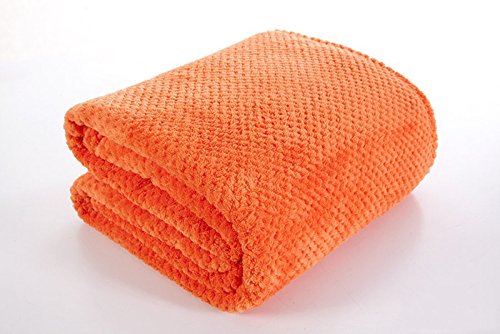 220x240 cm Decke Microfaser Kuscheldecke Mikrofaserdecke Fleecedecke Wohndecke Tagesdecke Fleece weich sanft kuschelig skandinavischer Stil Steppung kariert orange von DecoKing